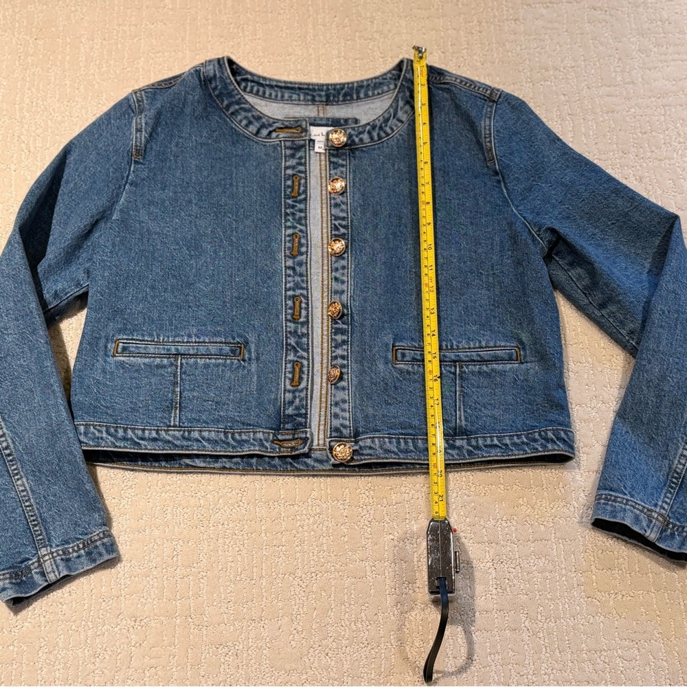 LOFT Blue Denim Jacket with Button Detail - Picture 3 of 4